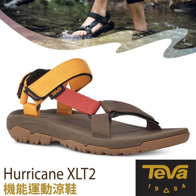 【美國 TEVA】抗菌 男 Hurricane XLT2 可調式耐磨運動織帶涼鞋/1019234 GOTM 金橙/多彩✿30E010